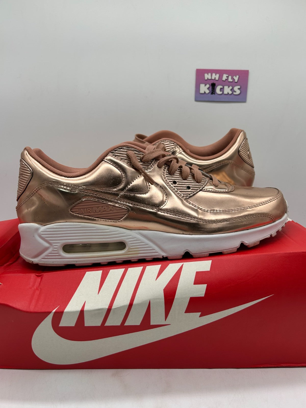 Size 15.5w - Nike Air Max 90 Metallic Pack - Rose Gold W