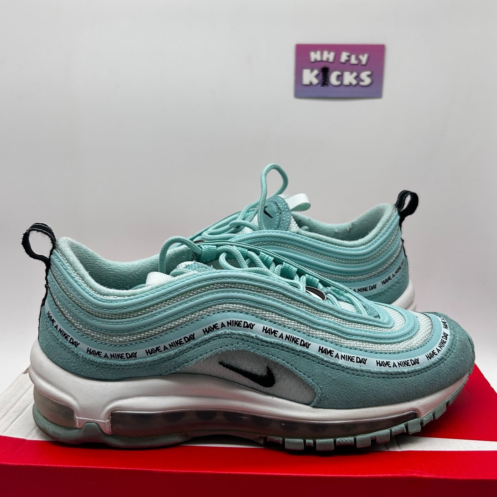 Size 5Y Nike Air Max 97 GS Have A Nike Day Tropical Twist Black Teal