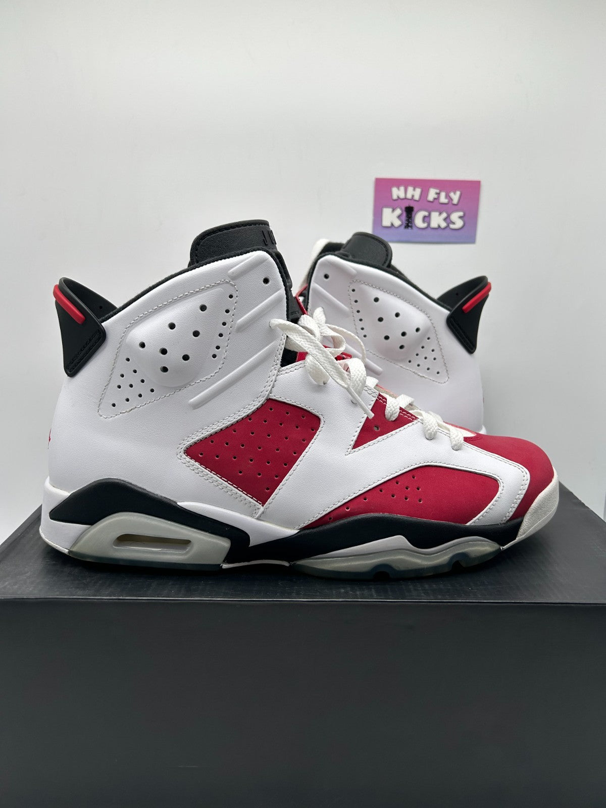 Size 10.5 Air Jordan 6 Retro White Carmine/Black Red