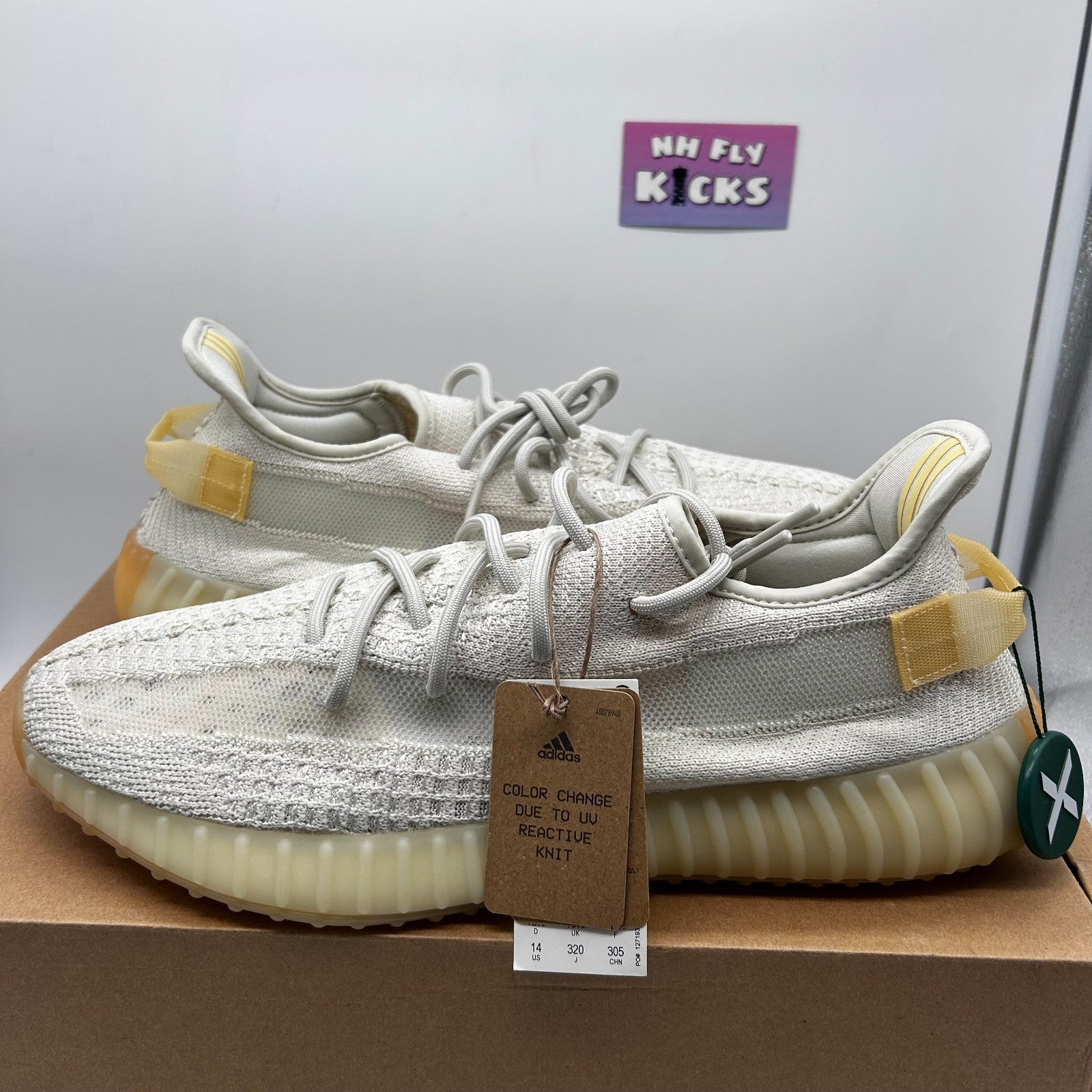 Size 14 Adidas Yeezy Boost 350 V2 Low Light White NEW