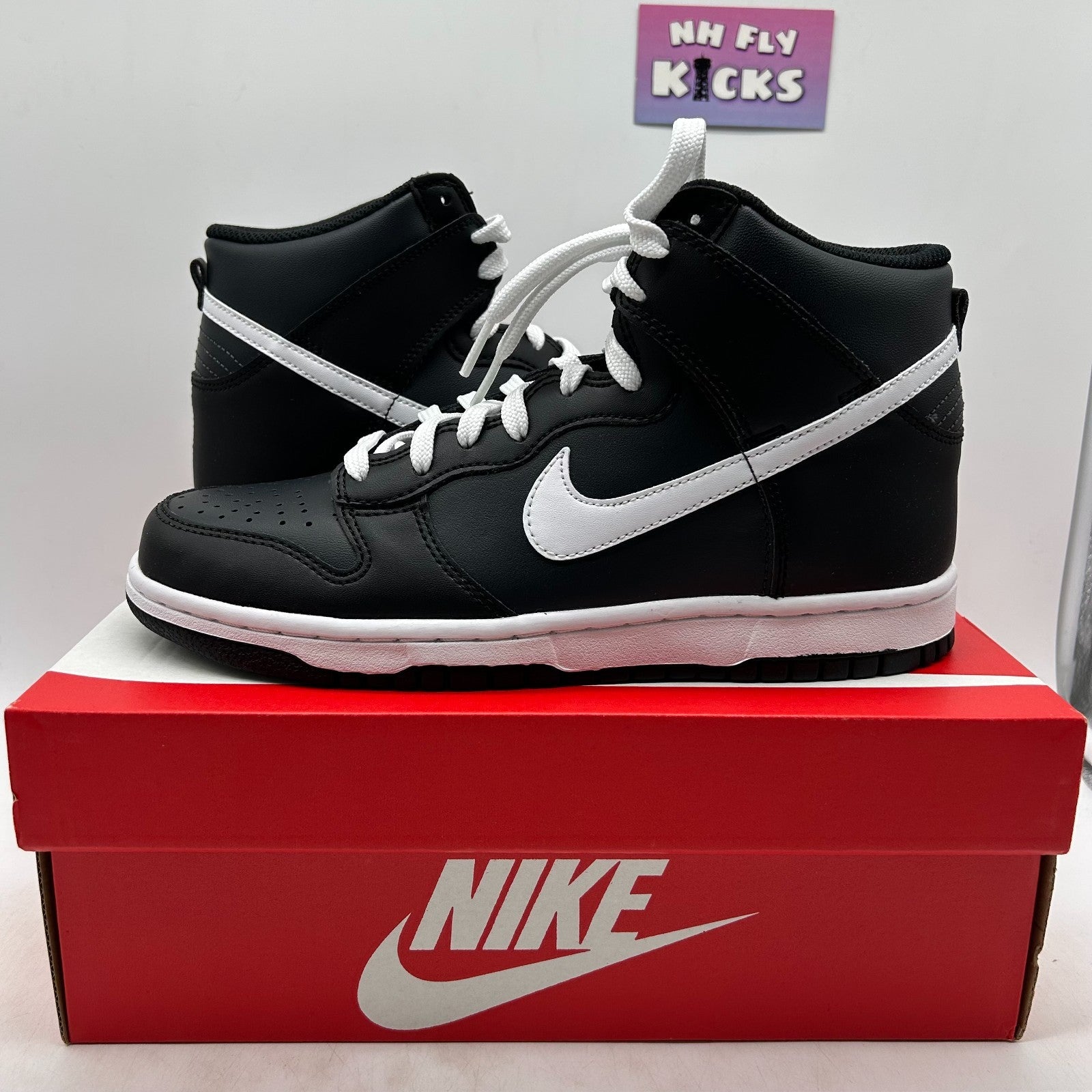 Size 7Y Nike Dunk High GS Black White NEW