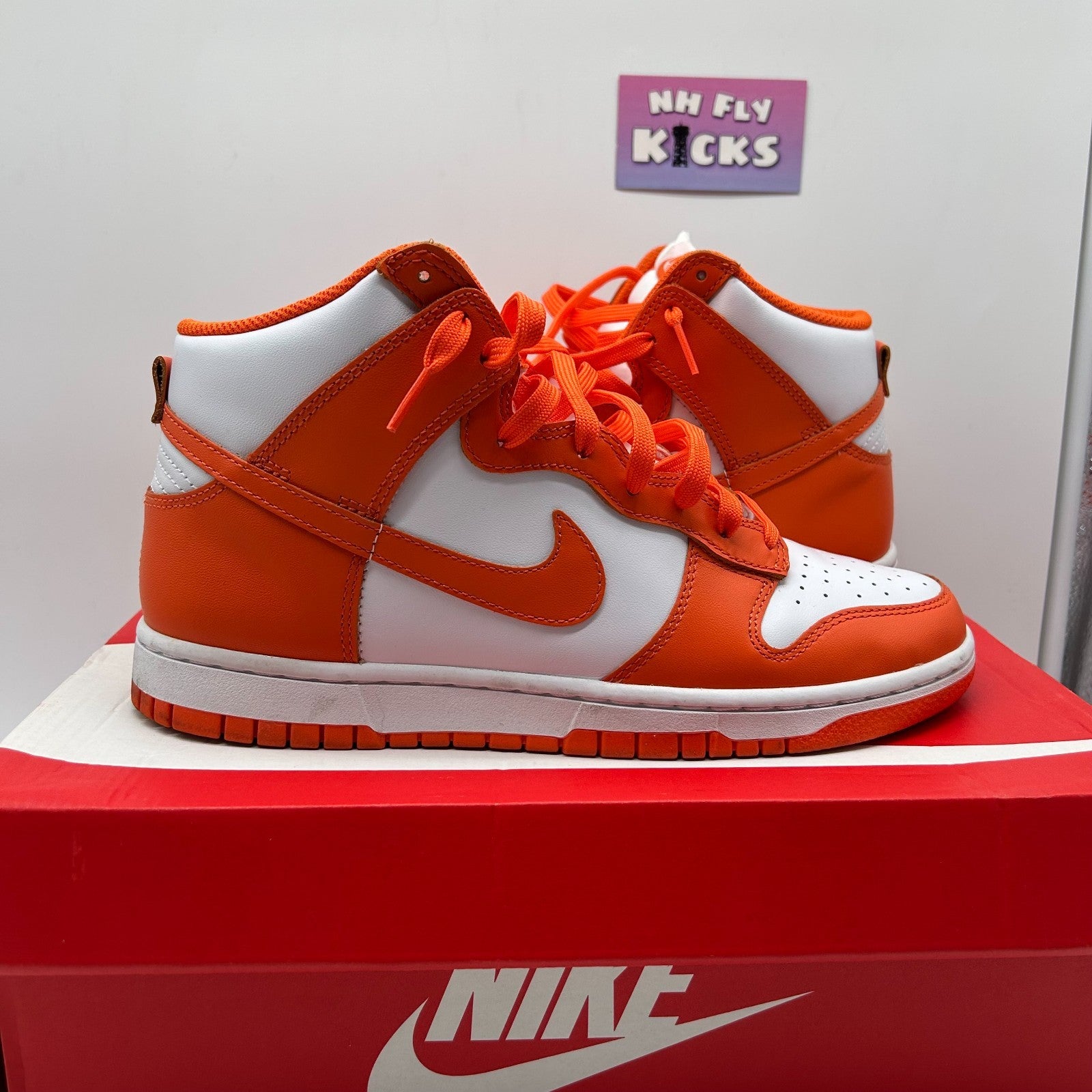 Size 8.5 Nike Dunk High Retro Syracuse White/Orange Blaze-White