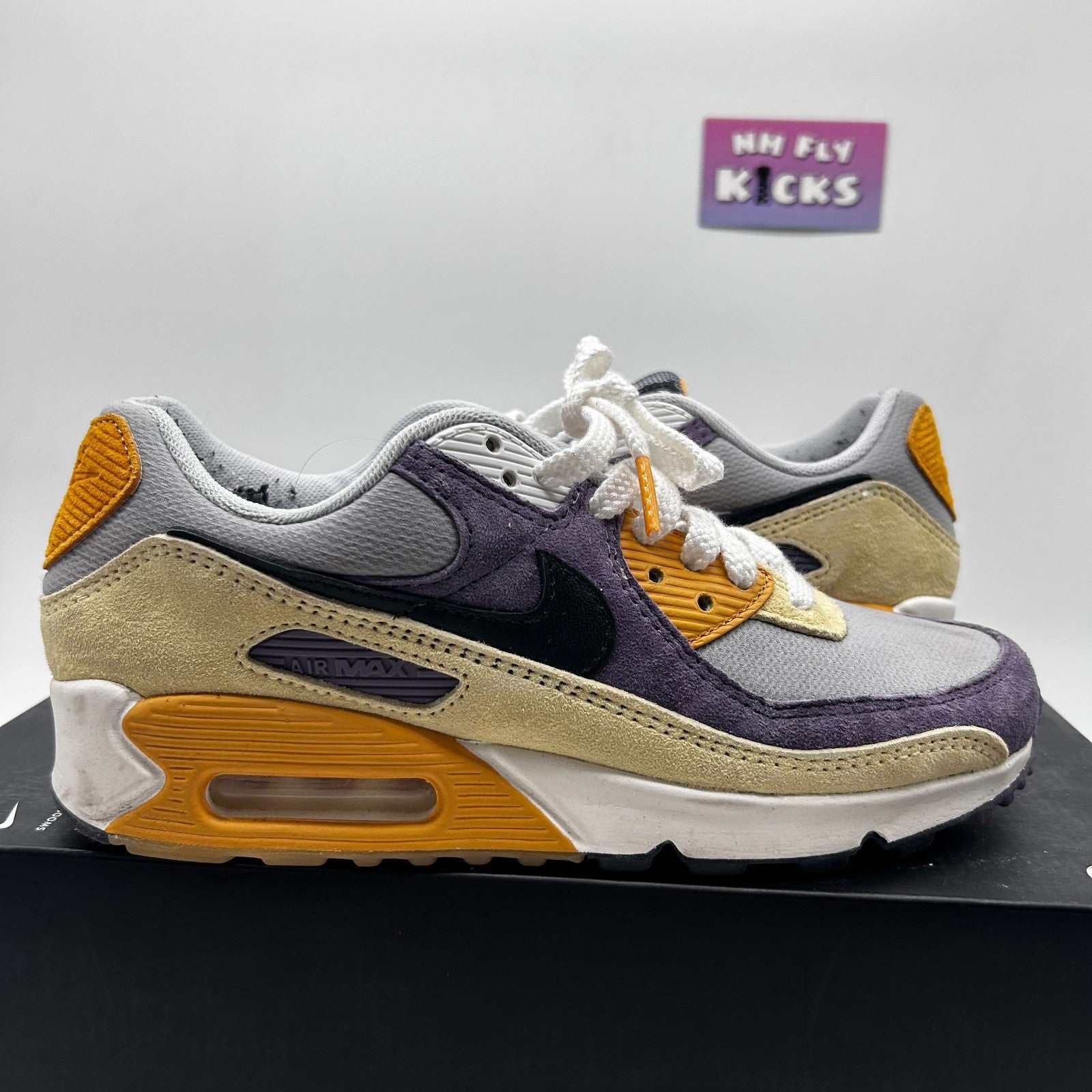 Size 5 Nike Air Max 90 NRG Court Purple/Black-Lemon Drop