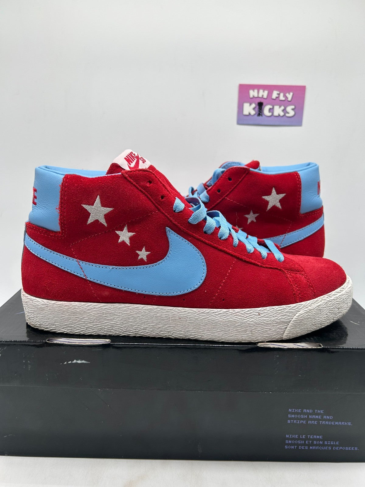 Size 9.5 Nike Blazer Premium SB Vanilla Ice Varsity Red/ Blue Wave