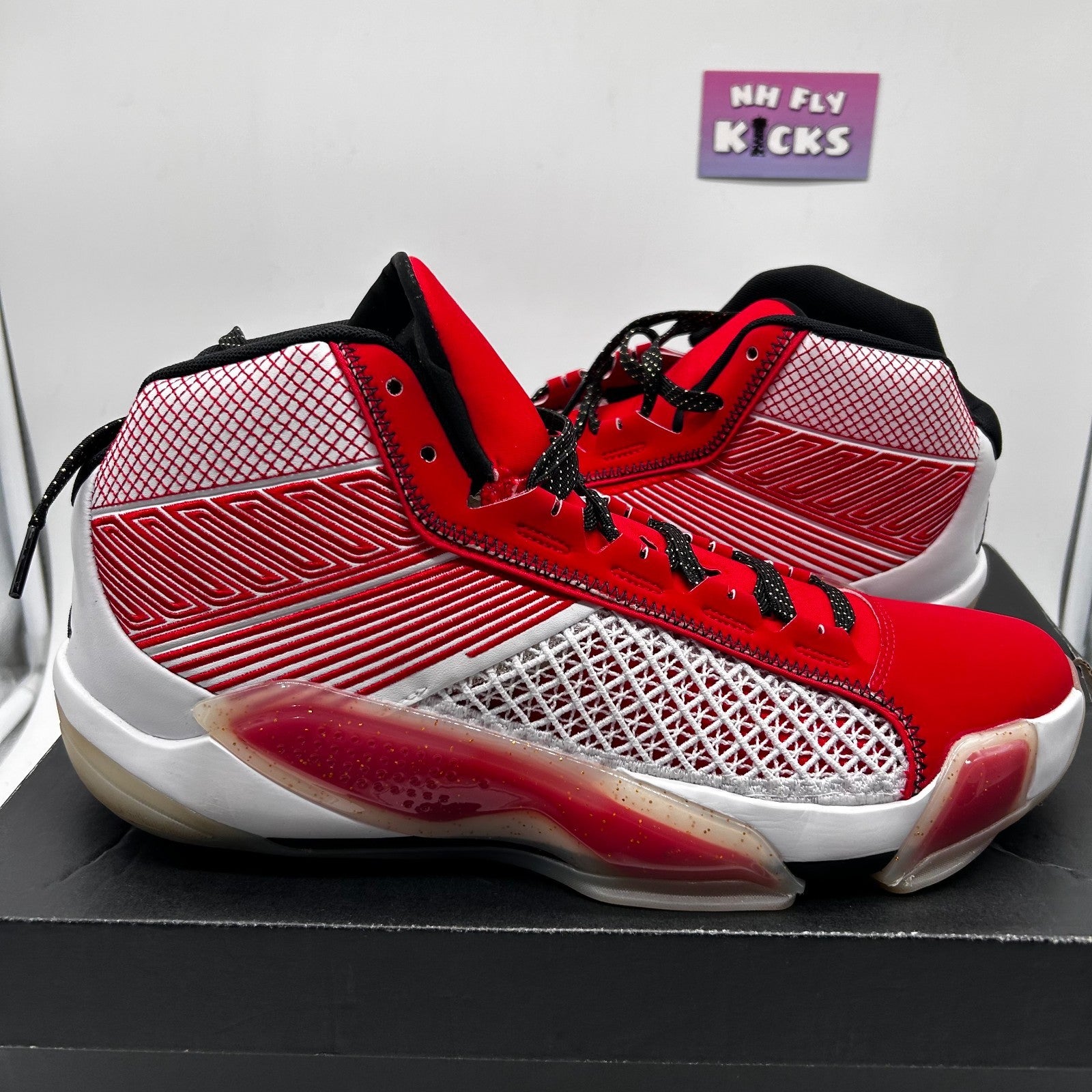 Size 12.5 Air Jordan 38 Celebration Red/White