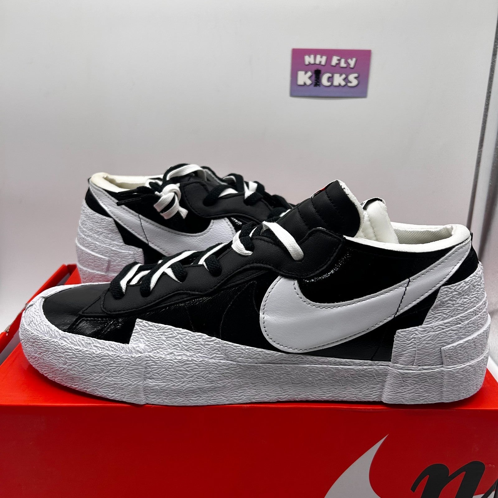 Size 14 Nike Blazer Low x Sacai Black/White NEW