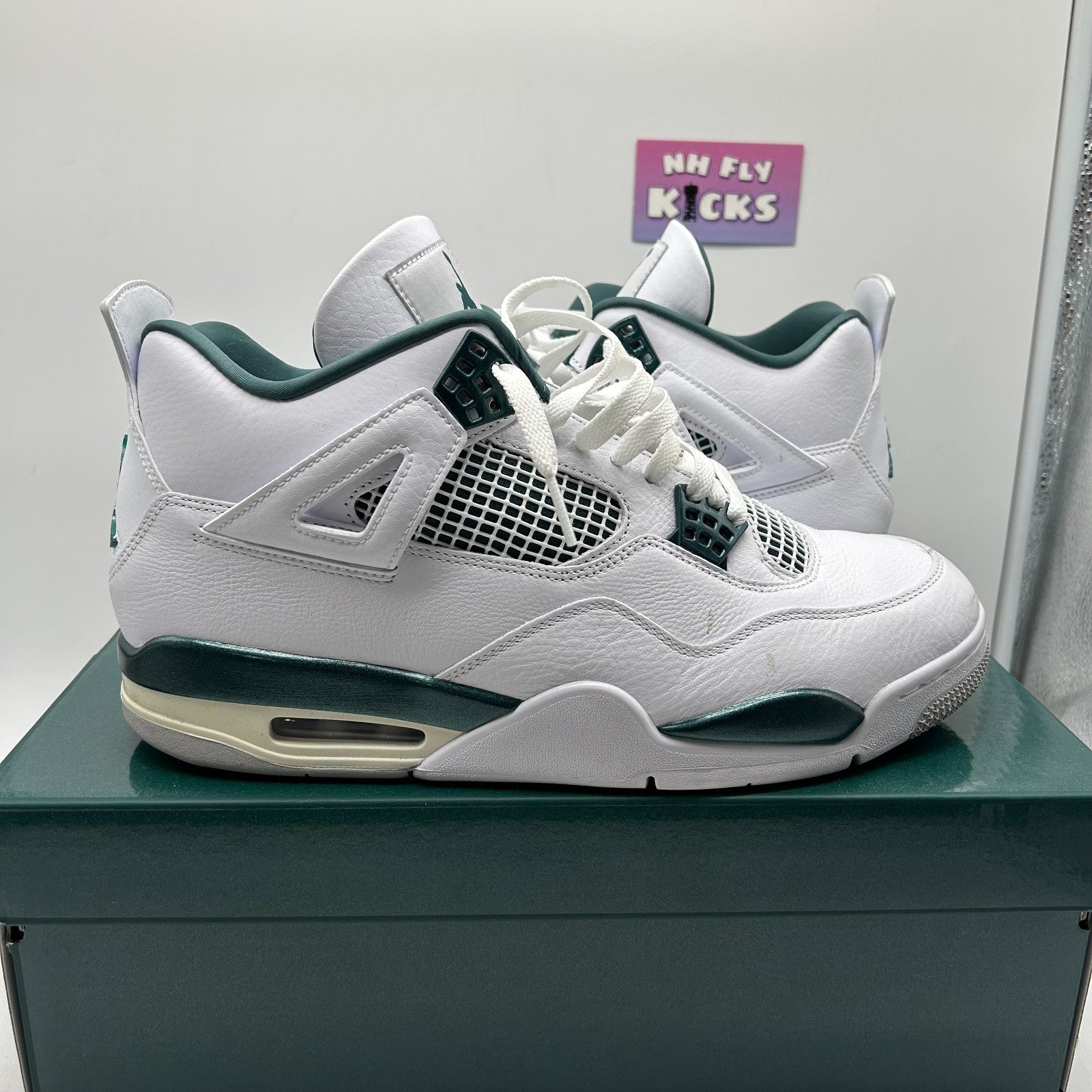 Size 11.5 Nike Air Jordan 4 Retro White/Oxidized Green