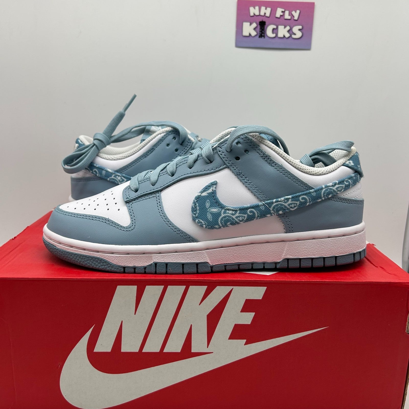 Size 8.5 Nike Dunk Low Essential Blue Paisley Pack Worn Blue NEW