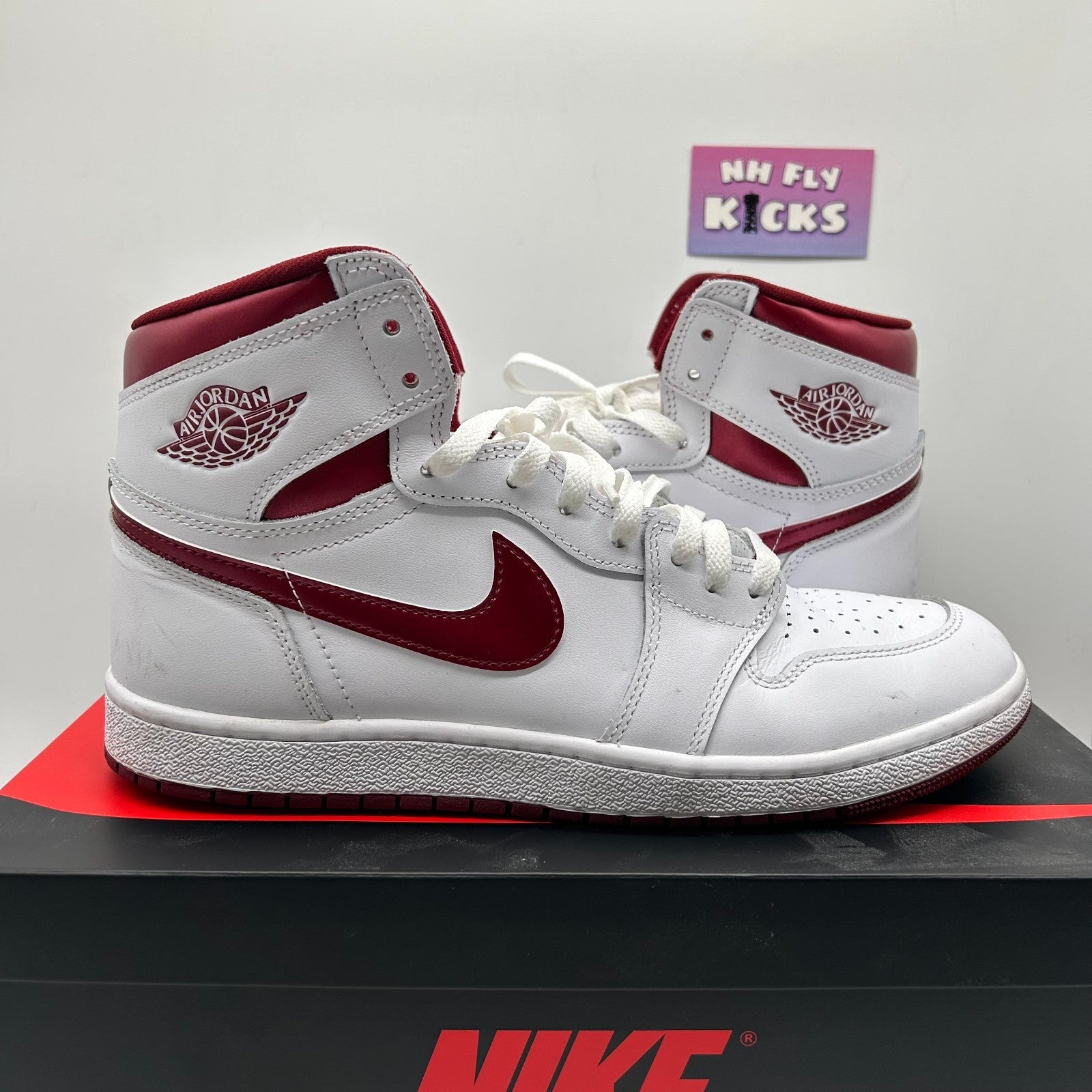 Size 12 Nike Air Jordan 1 Retro High '85 OG Metallic Burgundy-White