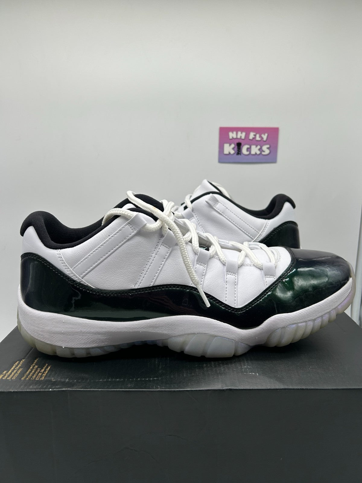 Size 14 Air Jordan 11 Retro Low Iridescent White Black Emerald Rise NEW